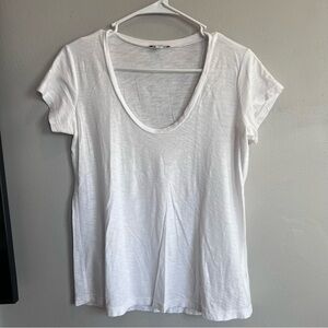 James Perse Scoop Neck Tshirt White Size 2